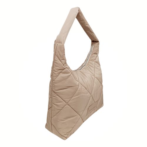 Cartera tote beige con textura para mujer