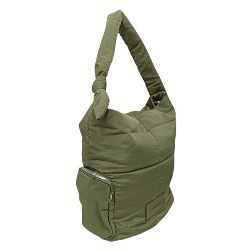 Cartera tote verde con textura para mujer