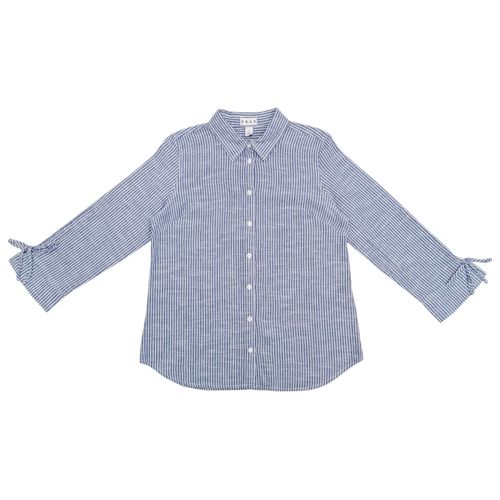 Blusa celeste rayada para mujer