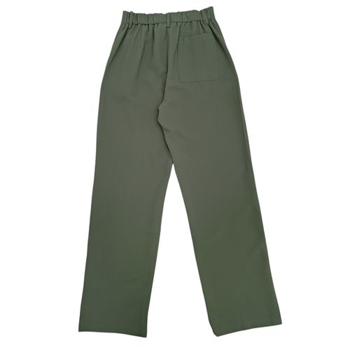 Wide leg verde sólido para mujer