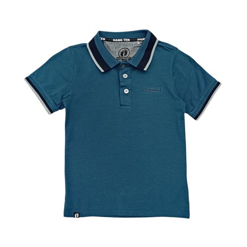 Camisa tipo polo celeste sólida