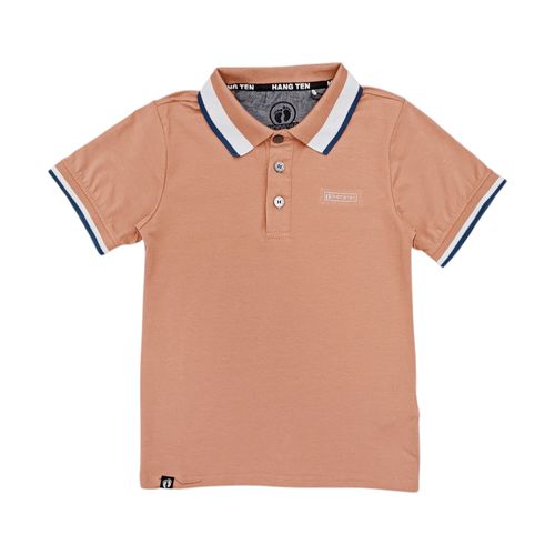 Camisa tipo polo rosa sólida
