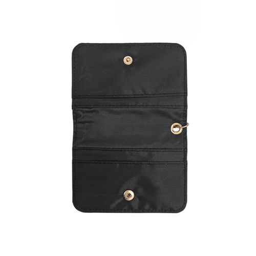 Billetera trifold fucsia estampada para mujer