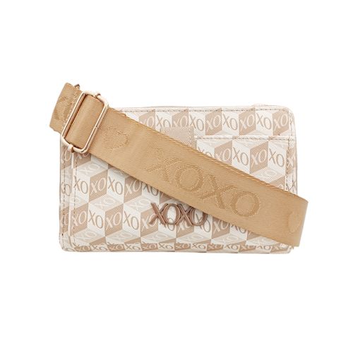 Billetera zip around fucsia estampada para mujer