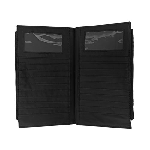 Billetera bifold morado estampada para mujer