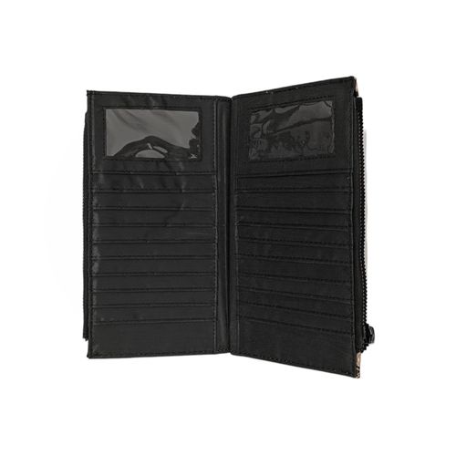 Billetera bifold rosa estampada para mujer