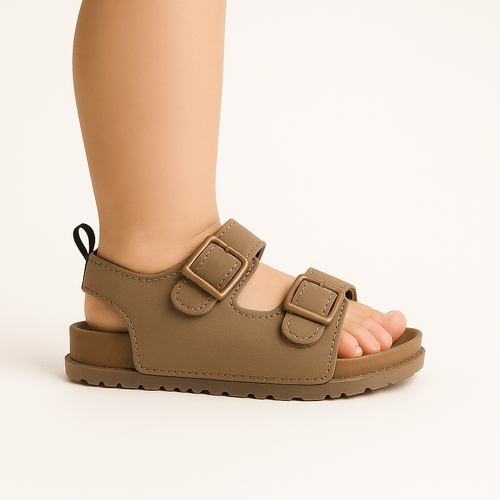 Sandalias verde con textura para niño