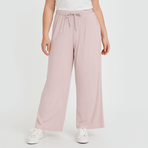 Pantalón wide leg rosa para mujer