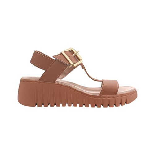 Sandalias de plataforma café para mujer