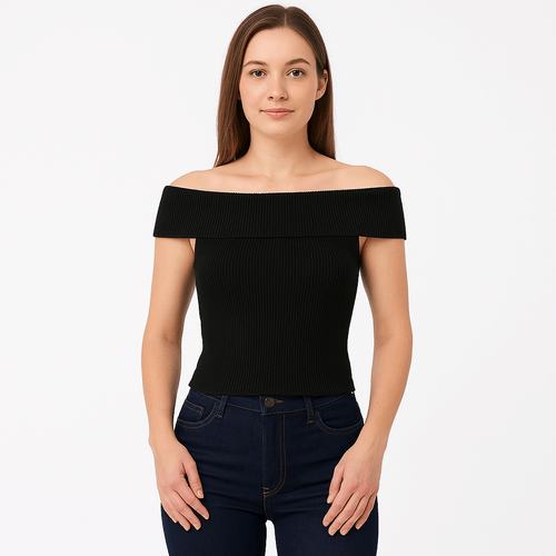 Blusa shoulder con textura para mujer