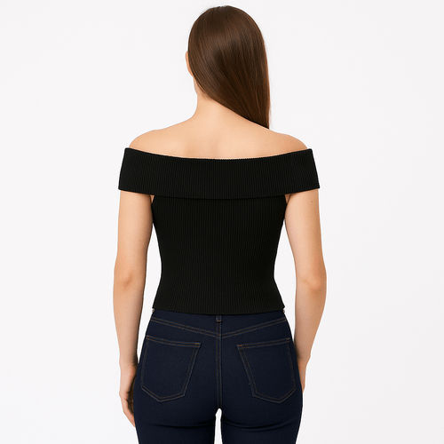 Blusa shoulder con textura para mujer
