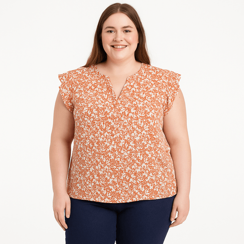 Blusa curvy estampada para mujer