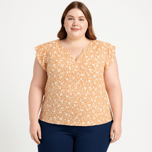 Blusa curvy estampada para mujer