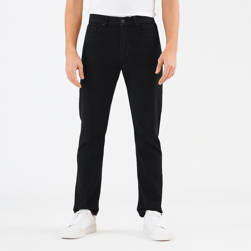 Straight jeans negro sólido para hombre