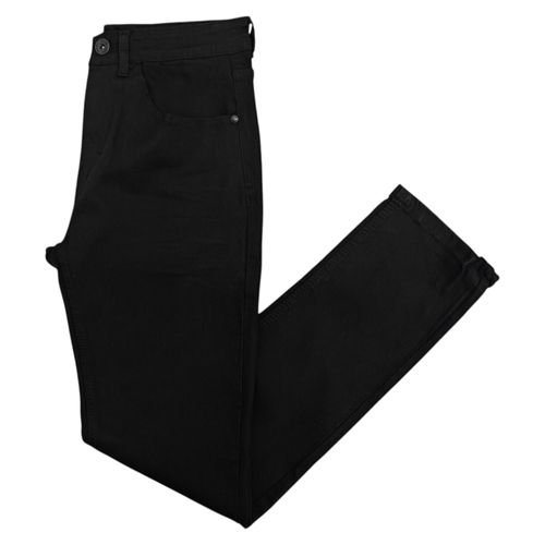Straight jeans negro sólido para hombre