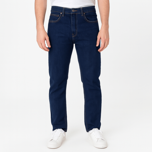 Straight jeans azul sólido para hombre