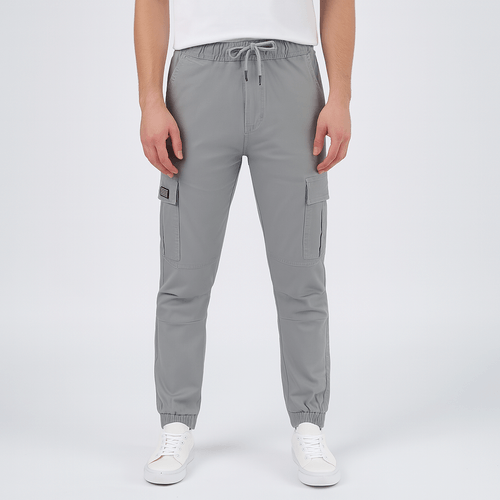 Jogger cargo gris sólido para hombre