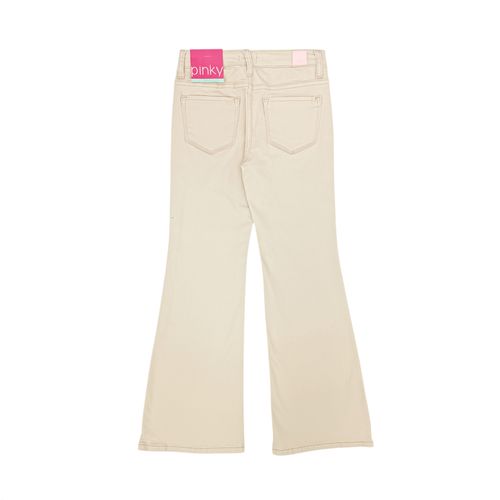 Flare jeans beige para niña