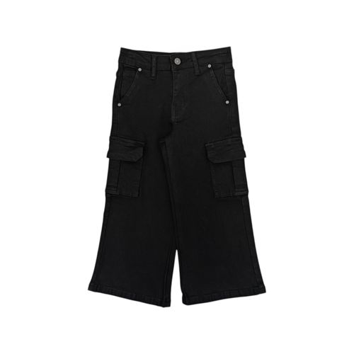 Cargo jeans negro para niña