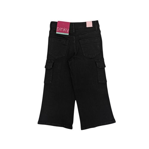 Cargo jeans negro para niña