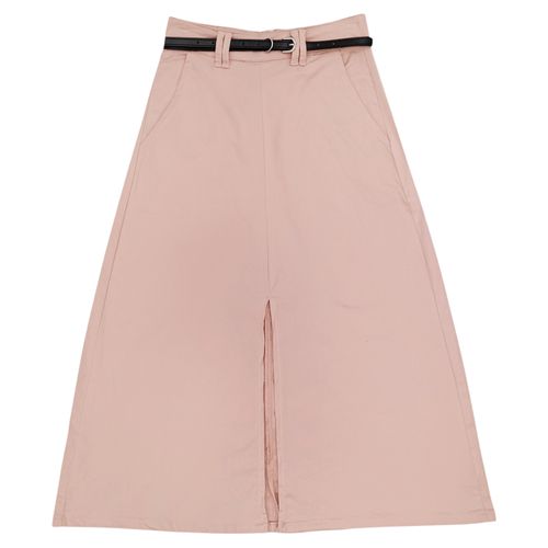 Falda rosa con abertura para mujer