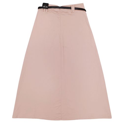 Falda rosa con abertura para mujer