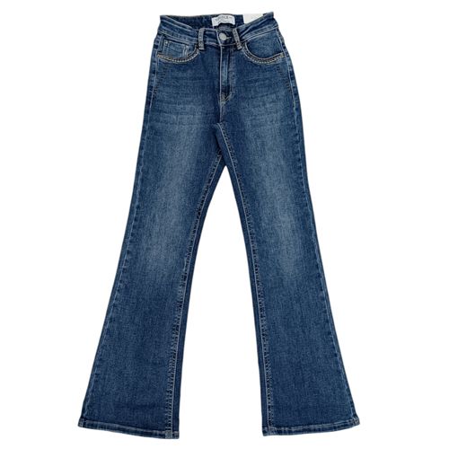 Flare jeans azul lavado para mujer
