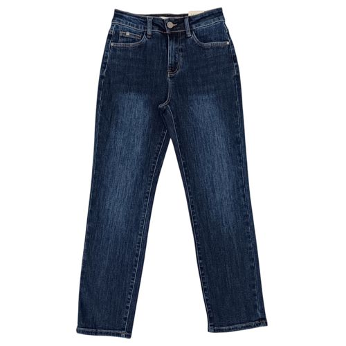 Straight jeans azul sólido para mujer