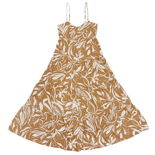 Vestido midi caqui para mujer