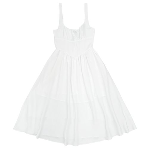 Vestido midi blanco para mujer