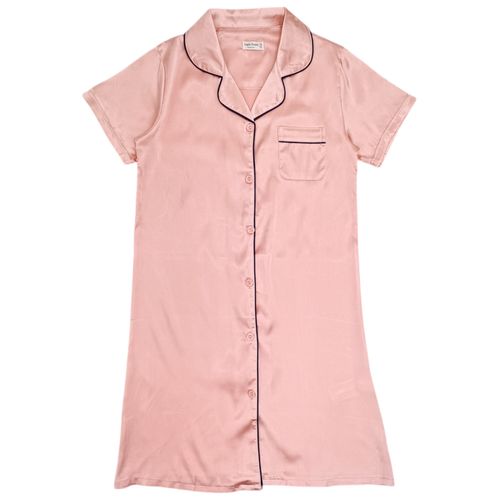 Camisón rosa satinado para mujer