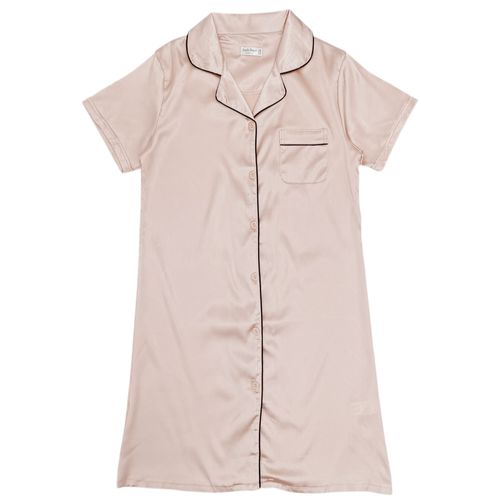 Camisón beige satinado para mujer
