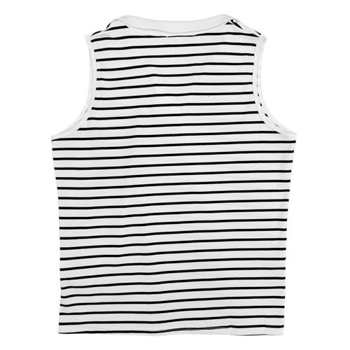 Blusa curvy bicolor rayada para mujer