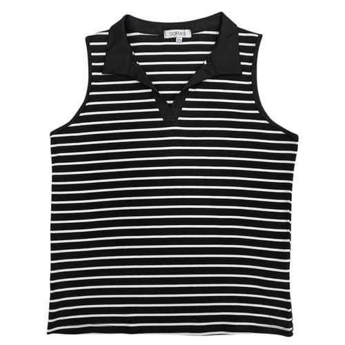 Blusa curvy bicolor rayada para mujer