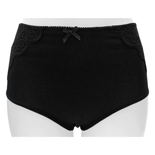 Panty negro sólido para mujer