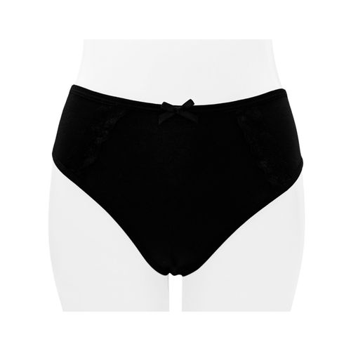 Panty negro sólido para mujer