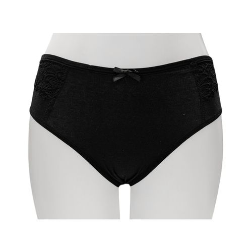 Panty negro sólido para mujer