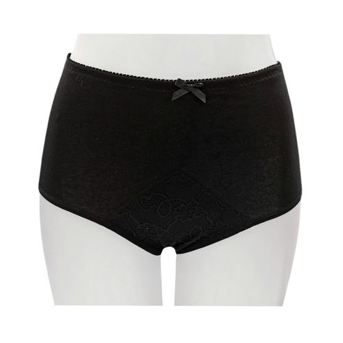 Panty negro sólido para mujer