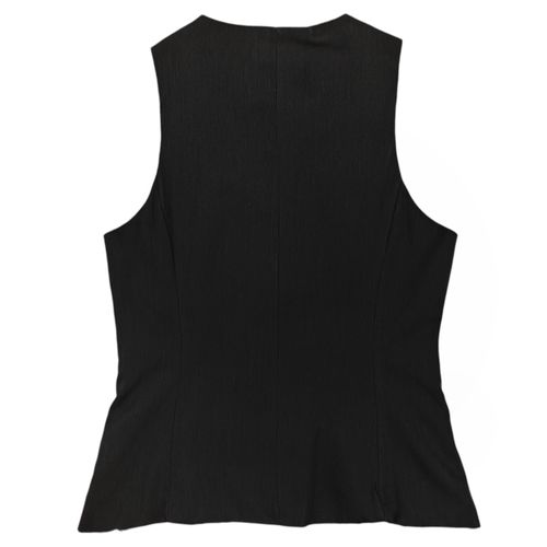 Chaleco negro sólido para mujer
