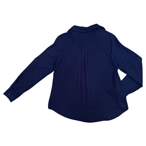 Blusa navy sólida manga 3/4 para mujer