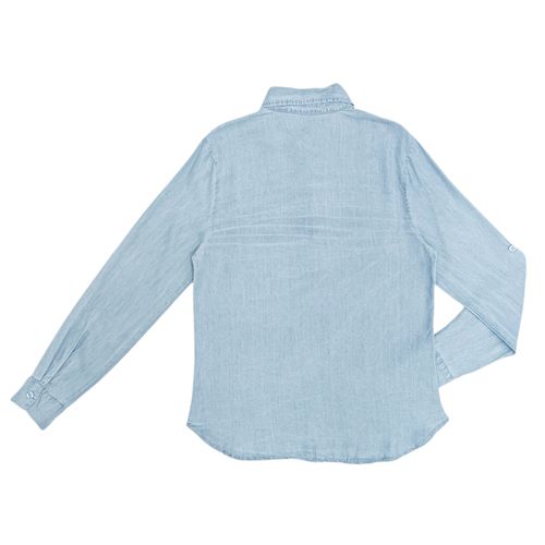 Blusa celeste sólida para mujer