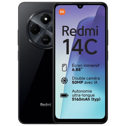 Celular Xiaomi Redmi 14C 256 GB 8 GB RAM Pantalla 6.88" MediaTek Helio G81 Ultra Rendimiento eficiente Cámara Posterior 50 MP