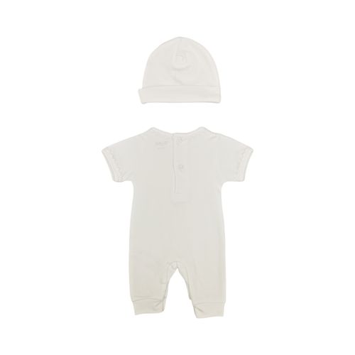 Mameluco blanco sólido para bebé niña