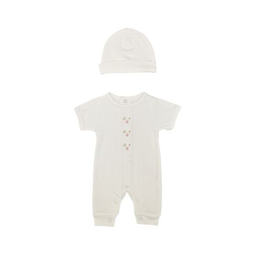 Mameluco blanco sólido para bebé niña