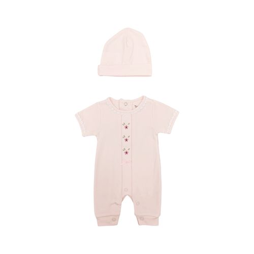 Mameluco rosa sólido para bebé niña