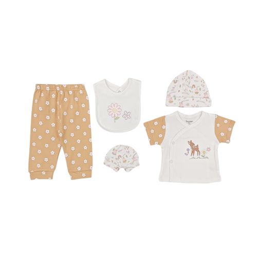 Set de regalo con 5 piezas floral para bebé niña