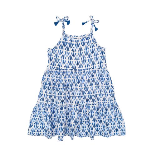 Vestido bicolor estampado para niña