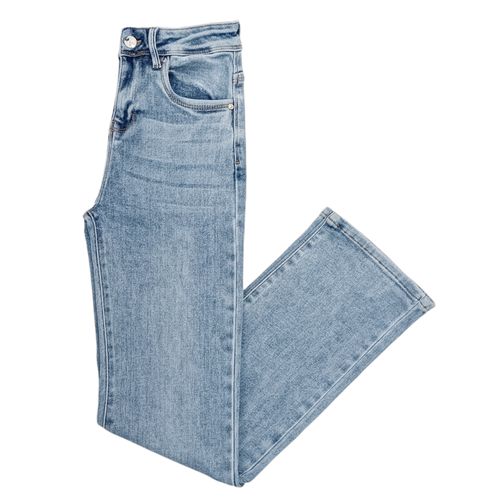 Straight jeans azul lavado para mujer