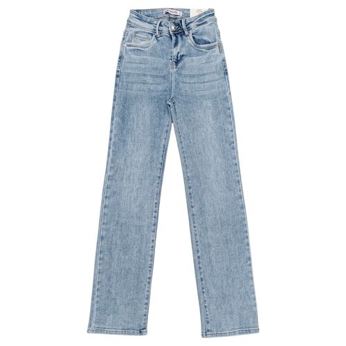Straight jeans azul lavado para mujer