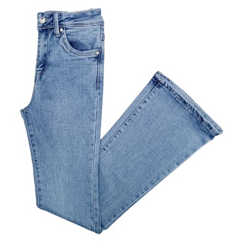 Flare jeans azul lavado para mujer